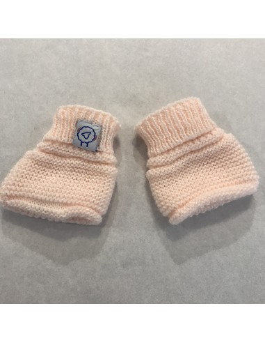 Bottons Chaussons de naissance en tricot Rose...