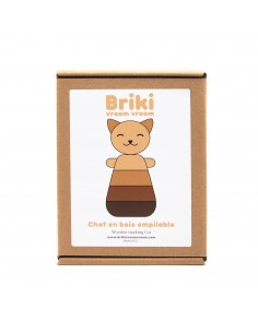 Jouet empilable en bois pyramide Chat 2