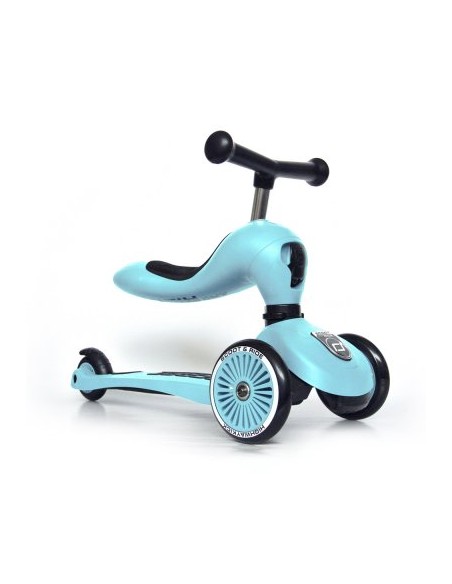 Porteur 2 en 1 évolutif en trottinette 1 à 5 ans Bleu Turquoise