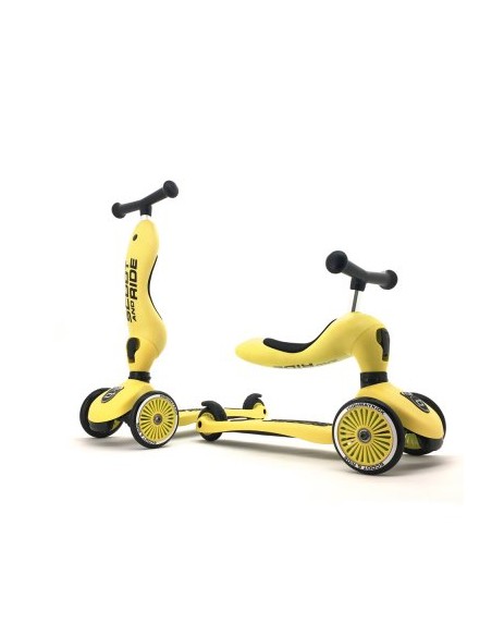 Porteur 2 en 1 évolutif en trottinette 1 à 5 ans Jaune