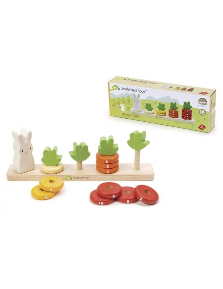 Jouet en bois comptage de carottes