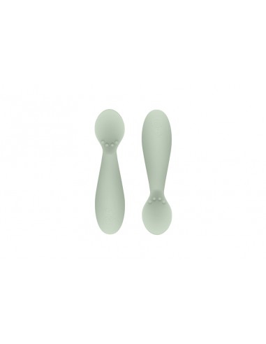 Mini Cuillères (x2) d'apprentissage en silicone souple Vert amande