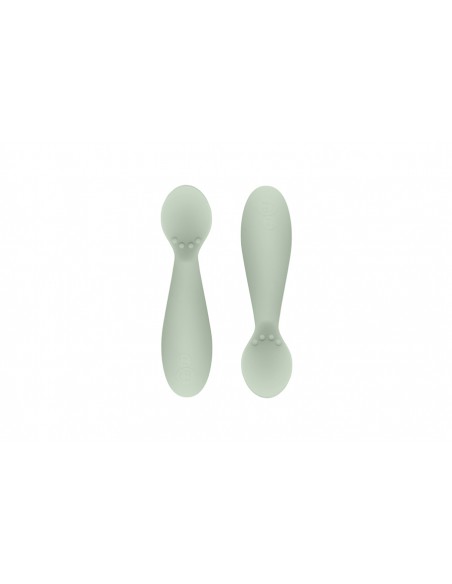 Mini Cuillères (x2) d'apprentissage en silicone souple Vert amande