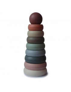 Jouet Tour Anneaux empilables Mushie Rainbow