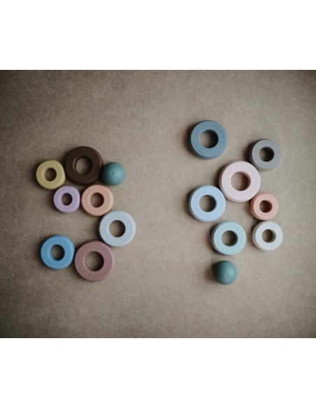 Jouet Tour Anneaux empilables Mushie Rainbow