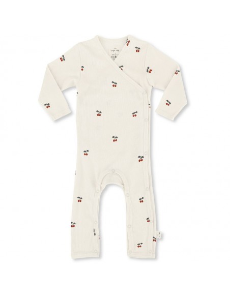 Combinaison pyjama croisé en coton biologique Cherry