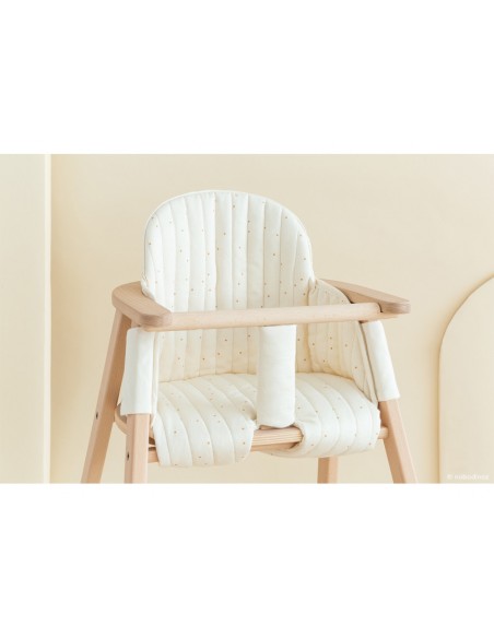 Housse matelassée Honey Sweet Dots pour Chaise haute évolutive Growing green Nobodinoz