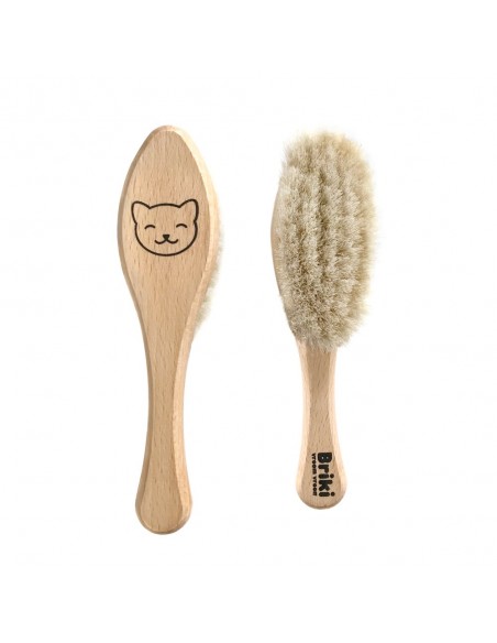 Brosse à cheveux en bois Chat