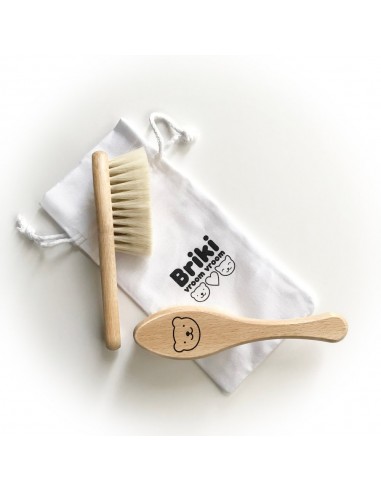 Brosse à cheveux en bois Ours