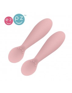 Mini Cuillères (x2) d'apprentissage en silicone souple Rose 2