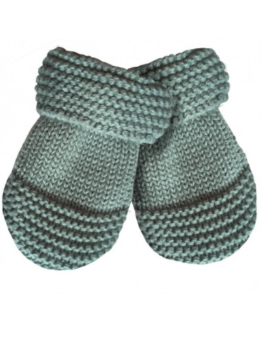 Moufles de naissance en tricot Chat Vert en coton biologique