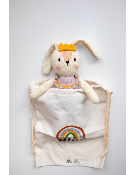 Doudou Lapin Qori LeroLero - Doudou émotionnel & solidaire