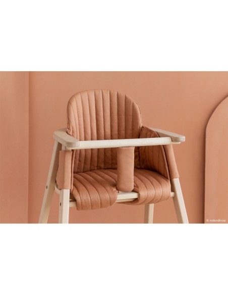 Housse matelassée Sienna Brown pour Chaise haute évolutive Growing green Nobodinoz