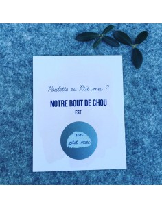 Carte à gratter annonce du sexe du bébé Garçon - Poulette...