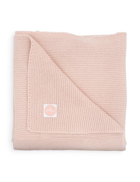 Couverture en maille tricotée et Polaire Rose pâle 75x100cm Basic