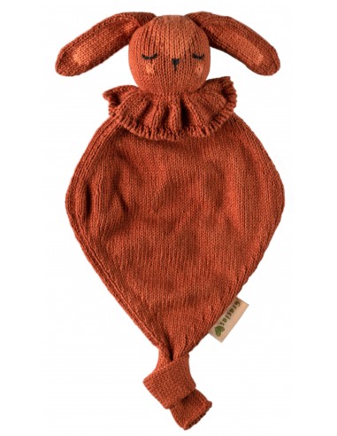 Doudou Plat Lapin Terracotta en coton biologique