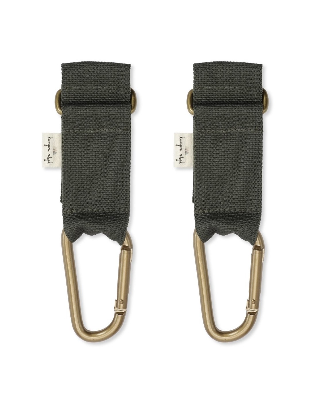 Set de 2 crochets mousqueton d attache avec sangle pour poussette Gris