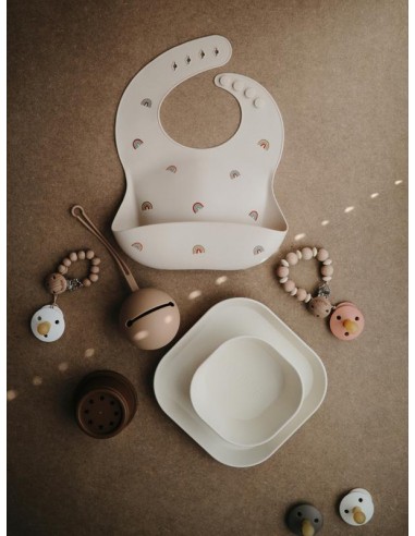 Etui de rangement en silicone pour tétine Beige...