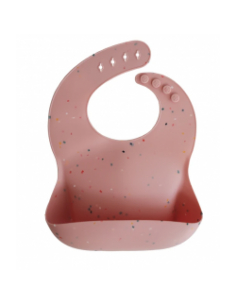Bavoir souple en silicone Mushie Cambridge Rose Confetti