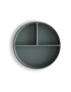 Assiette à compartiments Mushie en silicone souple...