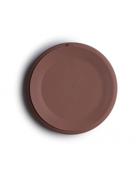 Assiette à compartiments Mushie en silicone souple anti-glisse Cloudy Mauve