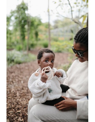 Balle de dentition Mushie Bleu Gris