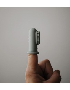 Premières brosses à dents Mushie Vert & Crème 2