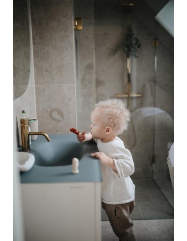 Premières brosses à dents Mushie Rose & Crème