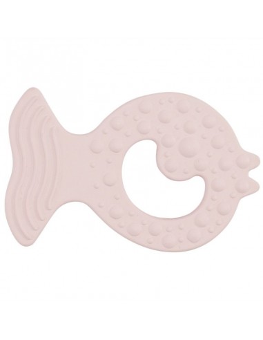 Jouet de dentition Hevea Poisson en caoutchouc naturel Rose