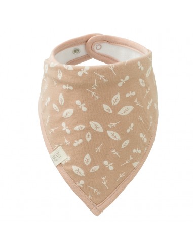 Bavoir bandana Fleuri rose forest en coton bio et éponge