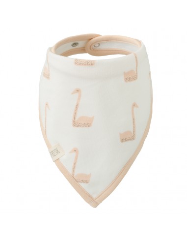 Bavoir bandana Blanc Cygnes en coton bio et éponge