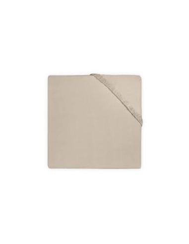 Drap housse en coton Jersey beige nougat 60x120cm