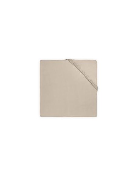 Drap housse en coton Jersey beige nougat 60x120cm