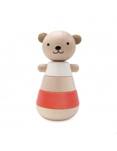 Jouet Ours en bois pyramide empilable Rouge