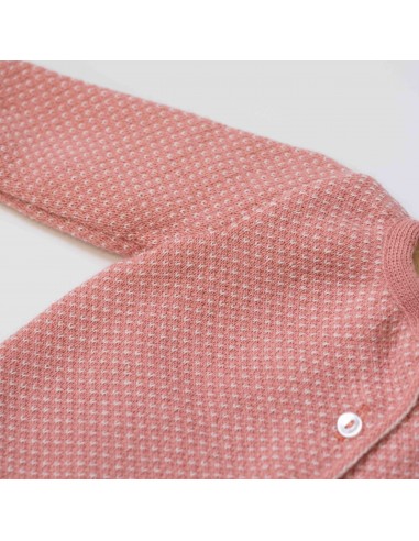 Gilet Cardigan 4 boutons en tricot Rose Hirondelle