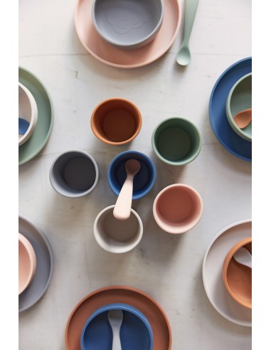 Set de vaisselle 4 pièces en silicone Ivoire Lapin