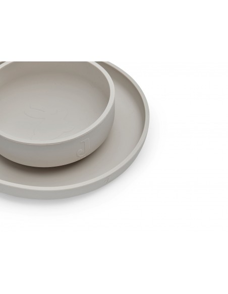 Set de vaisselle 4 pièces en silicone Ivoire Lapin