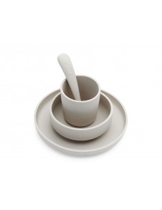 Set de vaisselle 4 pièces en silicone Ivoire Lapin 2