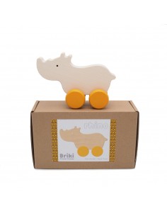 Petit Rhinocéros en bois à pousser 2