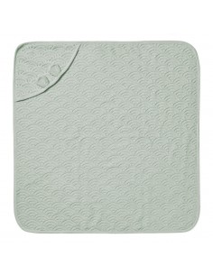 Cape de bain en coton bio Vert Dusty 2