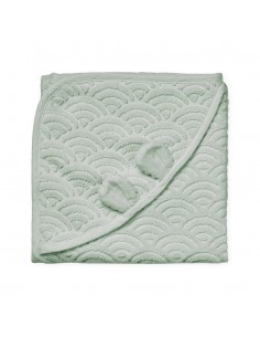Cape de bain en coton bio Vert Dusty