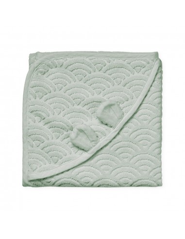 Cape de bain en coton bio Vert Dusty