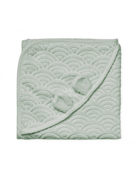 Cape de bain en coton bio Vert Dusty