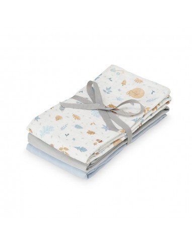 Lot de 3 Langes assortis Forest, Bleu ciel et Gris Bleu