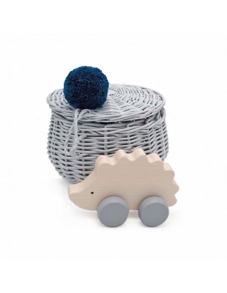 Petit Hérisson en bois à pousser