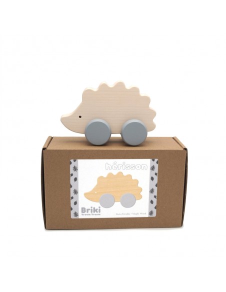 Petit Hérisson en bois à pousser