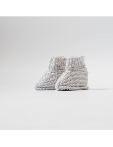 Bottons Chaussons de naissance en tricot Gris