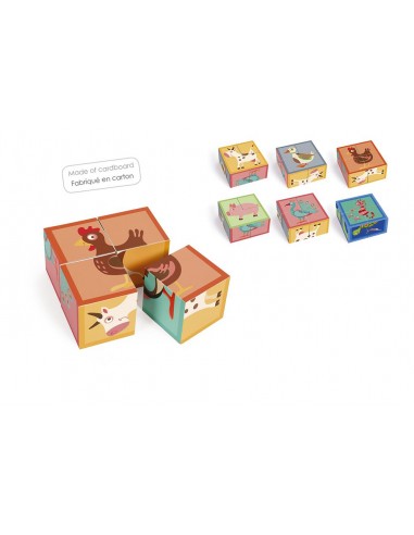 Puzzle Cubes Animaux de la ferme