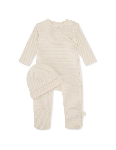 Ensemble pyjama et bonnet en coton biologique Rose Smoke