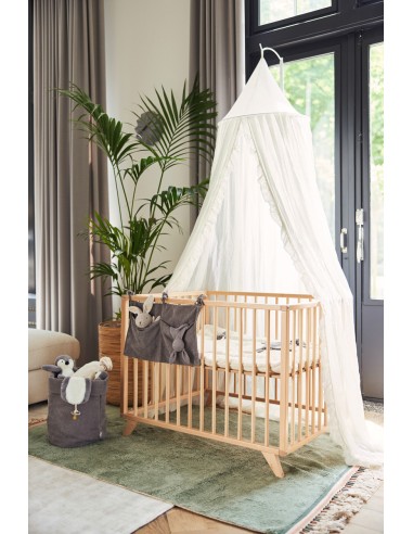 Ciel de lit Blanc cassé à volants